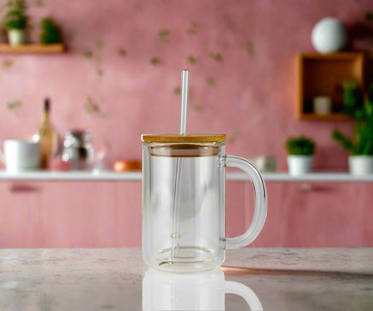 15 oZ Glass Coffee/Tea Mug